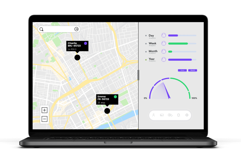 Land transport tracking app visualization